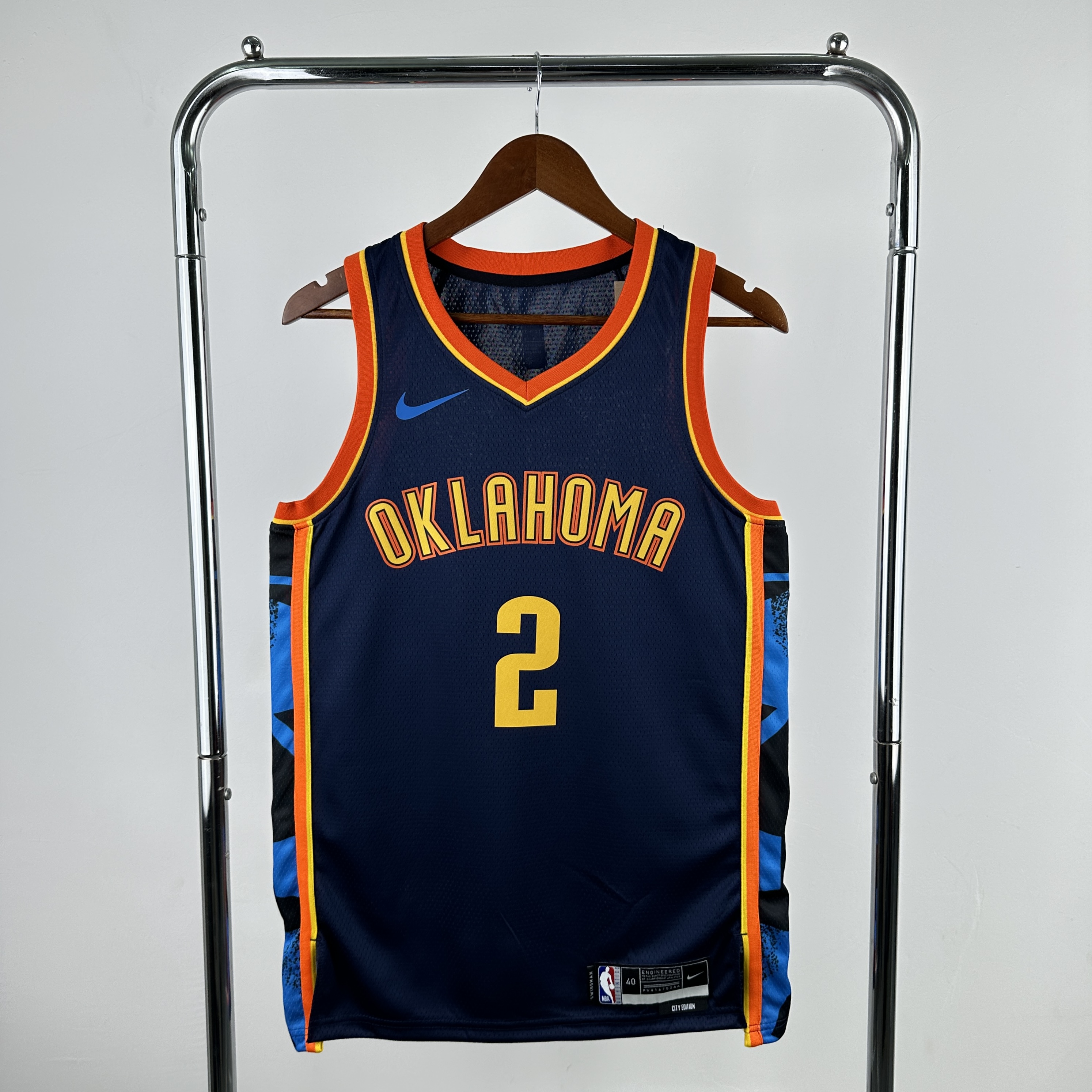 Men Oklahoma City Thunder 2 Shai Gilgeous-Alexander Drak Blue City Edition Season Nike 2025 NBA Jersey